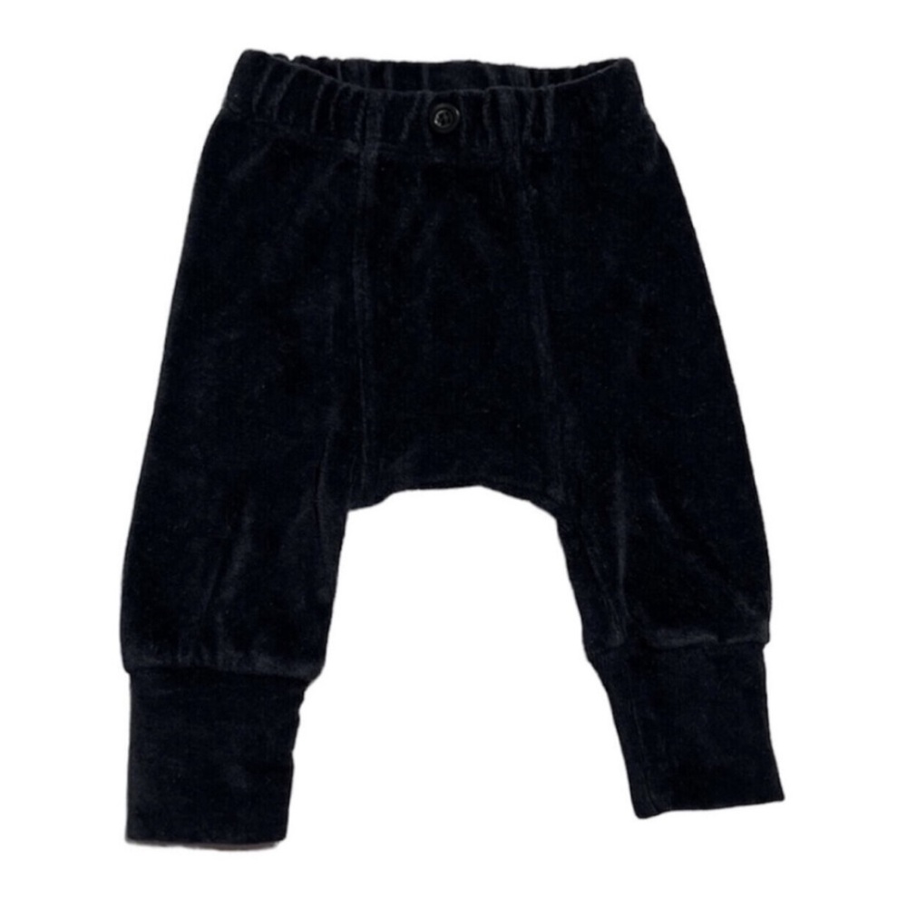 Kate Quinn Organics black velour pants 0-3 months